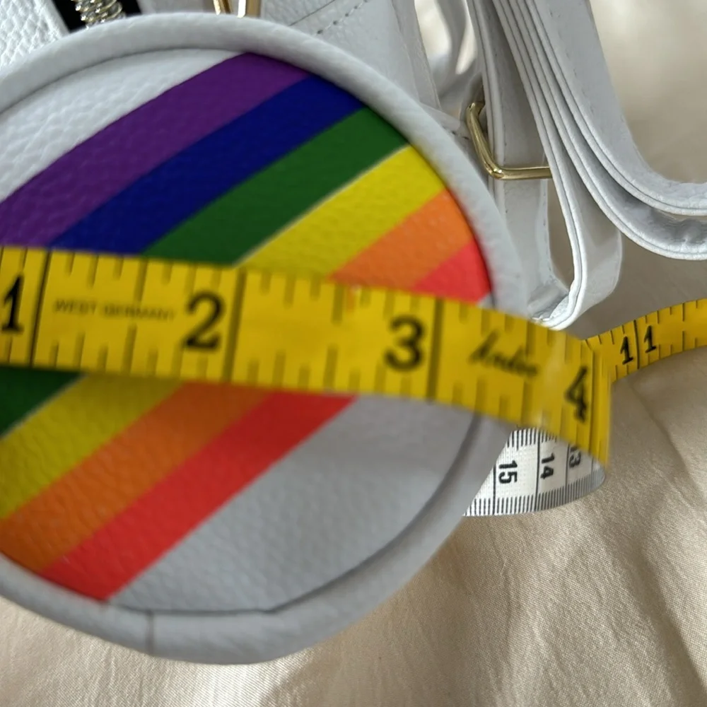 backpack purse 2 zippered compartments detachable coin purse NWT rainbow decor